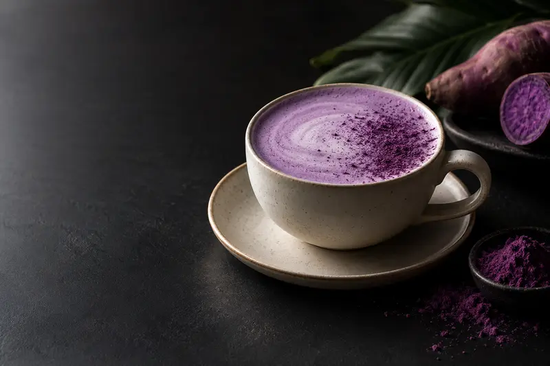Purple sweet-potato latte